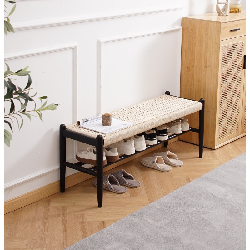 Coffee Table Solid Wood Entryway Storage Bench buy Bamboo Wood Modern Farmhouse